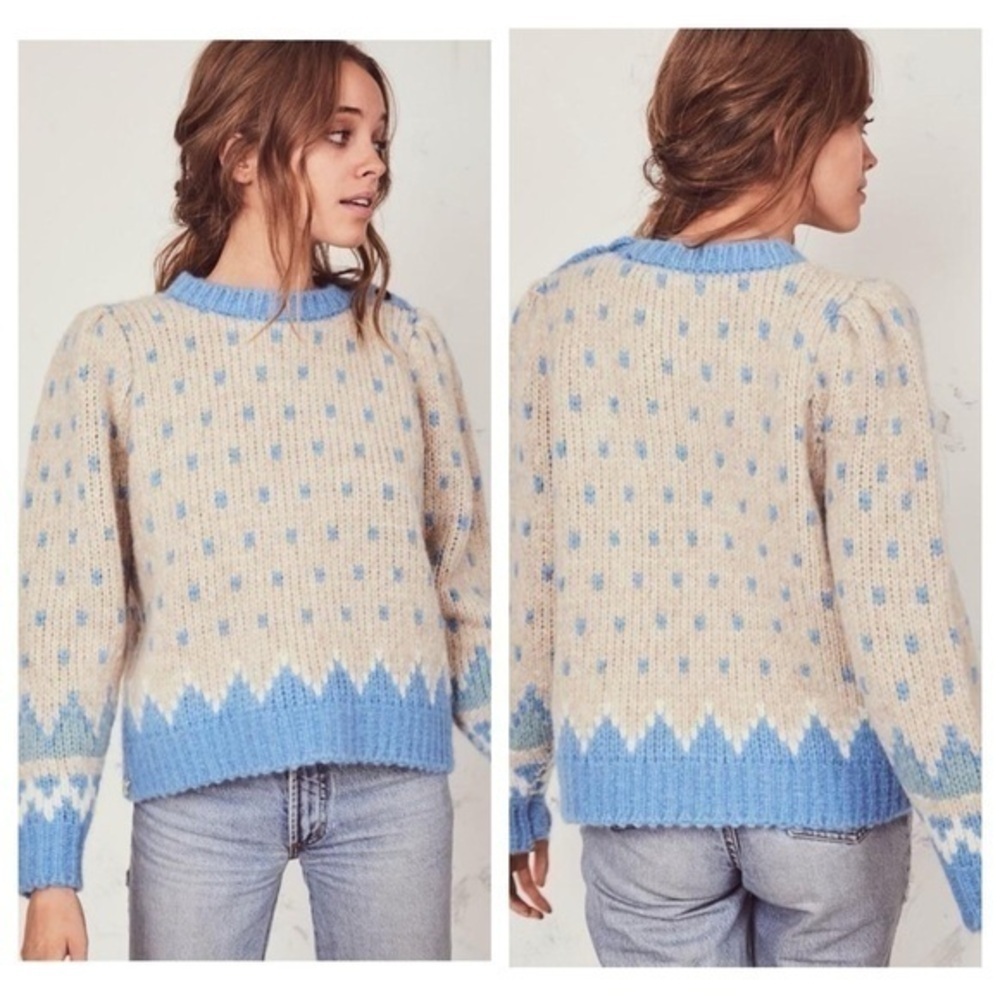 LoveShackFancy Alpaca blend Fair Isle Rosie sweater NWT